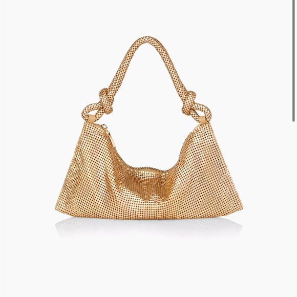 cult gaia Handbags - cult gaia Gold Mesh Shoulder Bag
